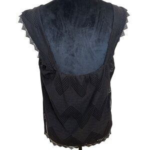 Reserved | Cut Out Black Square Neck Sleeveless Tank Top